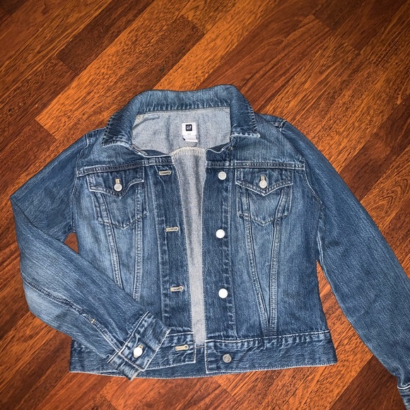 GAP S jean jacket denim waist wash rocker comfy - Picture 2 of 5